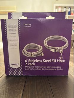 Smart Choice 6ft Braided Stainless Steel Washer Fill Hoses - 2 Pack (New in Box)
