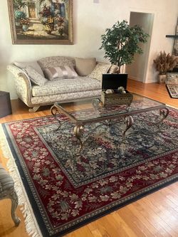 Glass coffee table and console table.