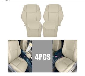 Toyota 4runner 4PCS Driver and Passenger Side Bottom & Top Lean Back Leather Seat Cover Beige Tan