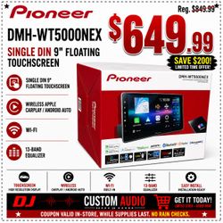 Pioneer Single Din 9" Floating Touchscreen Stereo Wireless Apple Carplay Android Auto WiFi Bluetooth 13-Band Equalizer DMH-WT5000NEX 🚨 Payment Option