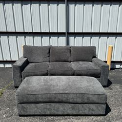 FREE DELIVERY - Gray Couch with Long Ottoman