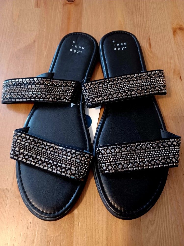 New Slide On "A New Day" Studded Sandals Women's Size 9