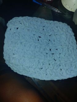 Set of 5 handmade cup coaster plush light blue
