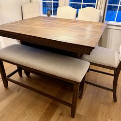 Counter Height Square 6 Person Dining Set