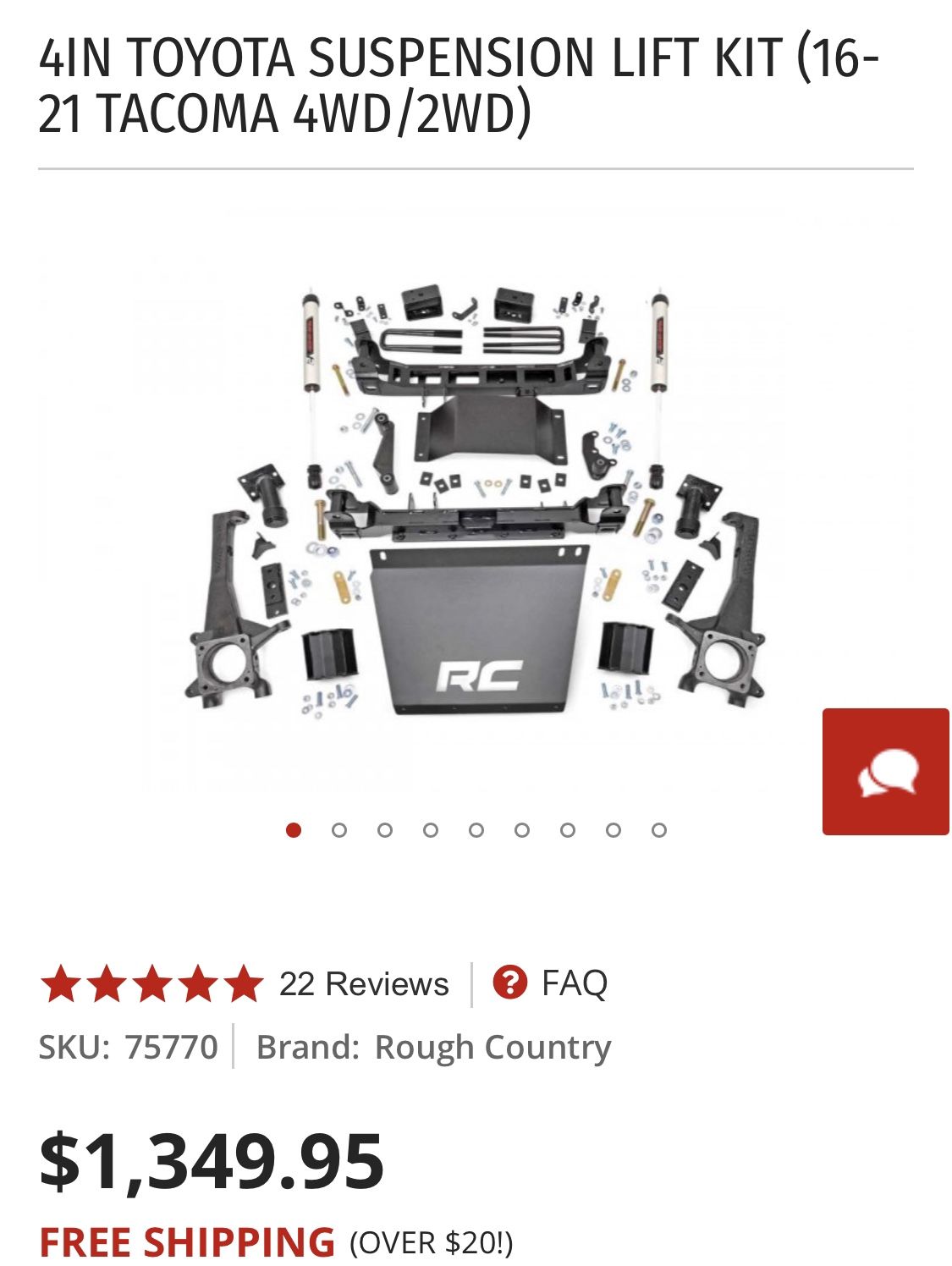 4IN TOYOTA SUSPENSION LIFT KIT (16-21 TACOMA 4WD/2WD)