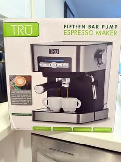 TRU 15-Bar Espresso Maker CM6862 – Like New, Used Twice + Box