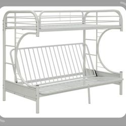 White Metal Bunk Bed