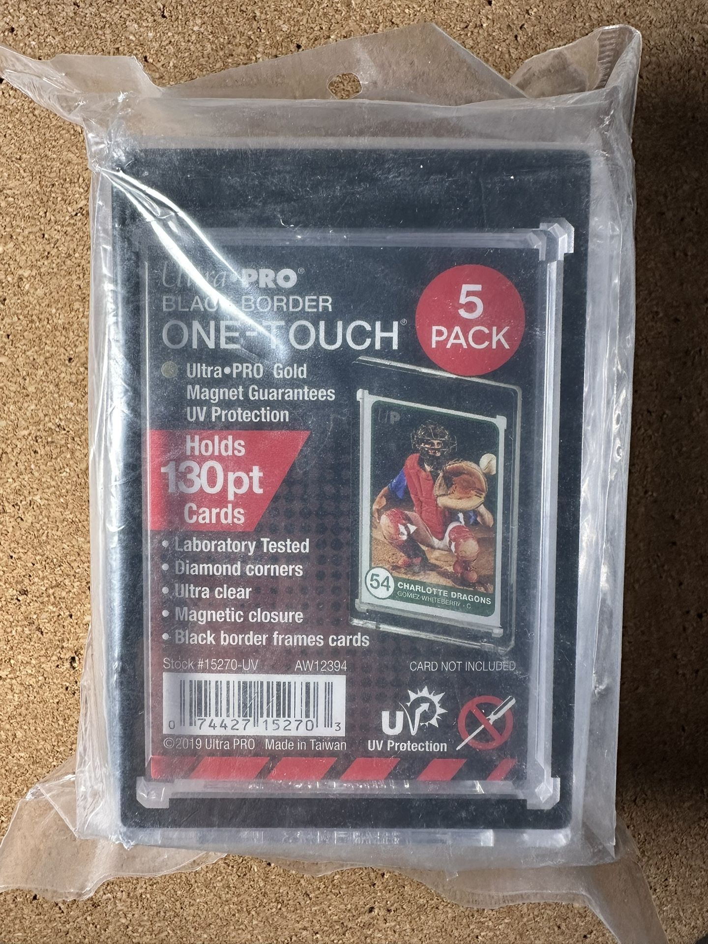 Ultra Pro 35PT Black Border UV ONE-TOUCH Magnetic Holder - 5 pack