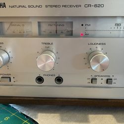 Yamaha CR-620 Natural Sound Stereo Receiver Dark Wood Silver Radio Ex Cond Nice!