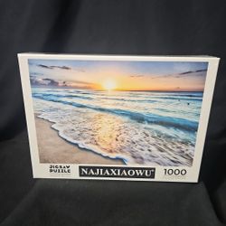 Najiaxiaowu  1000 Piece Wooden Puzzle Beach Sunset  Factory Sealed 