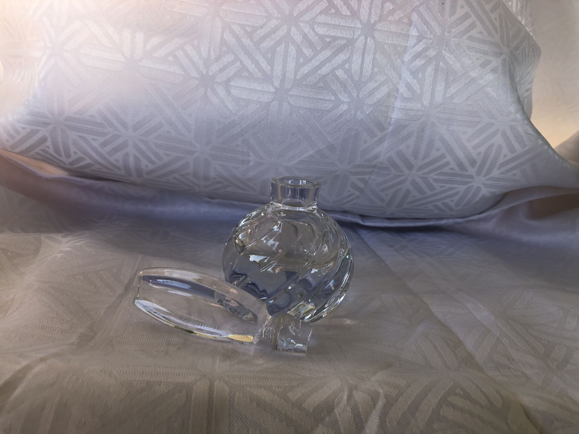 Antique Cut Glass Perfume Bottle (4”)