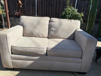 Gray Fabric Loveseat Sofa