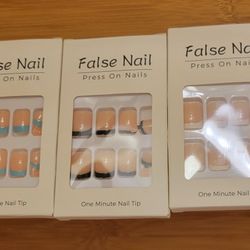 brand new 120 pcs french tips press on Toenails (5 pack) 