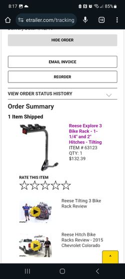 Reese 3 Bike Rack Tow Hitch for Sale in Glendale CA OfferUp
