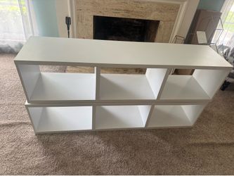 White Cube Storage Shelves / Entertainment Center — 2 Pieces, $40 for Both (or $30 each)