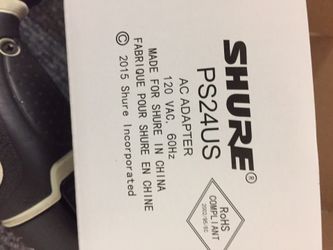 New Shure ac adapter 120 vac 60 Hz