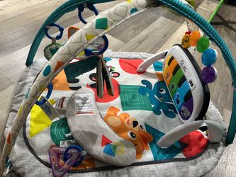 Baby Einstein Kickin' Tunes 4-in-1 Infant Baby Activity Gym & Tummy Time Play Mat with Piano, 0-36 M