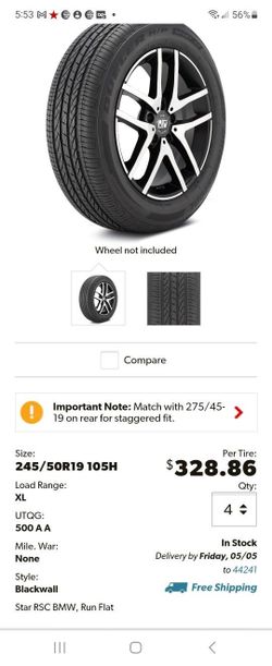 4 Bmw X3 OEM 19inch Run Flat Tires