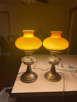Pair of Vintage Hurricane Table Lamps