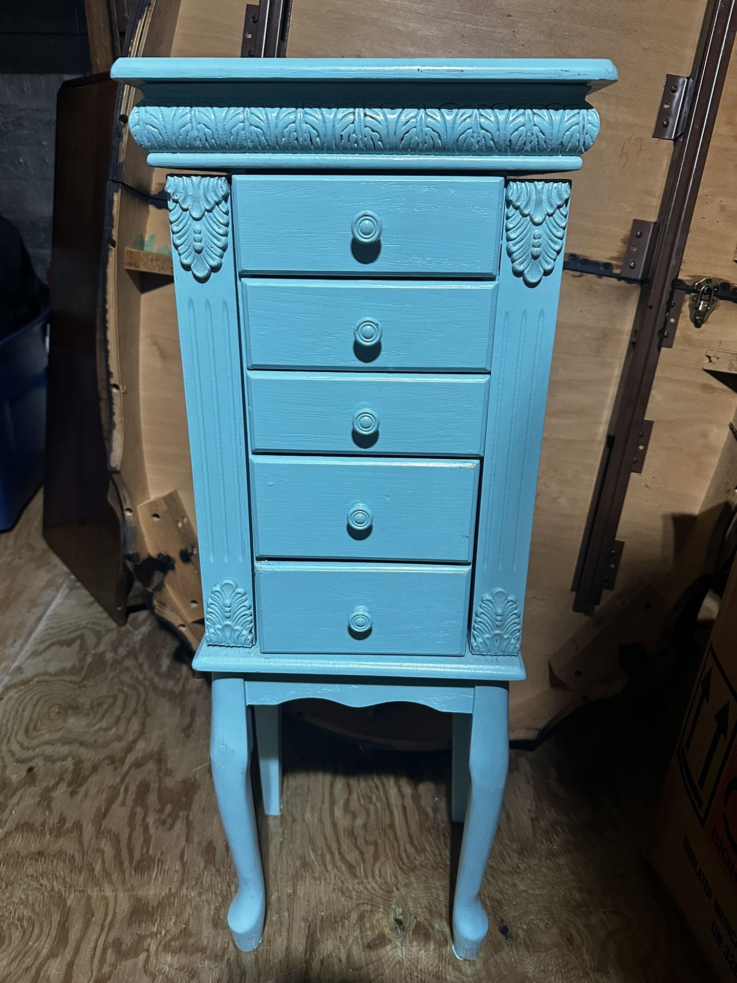 Turquoise Boho Jewelry Armoire