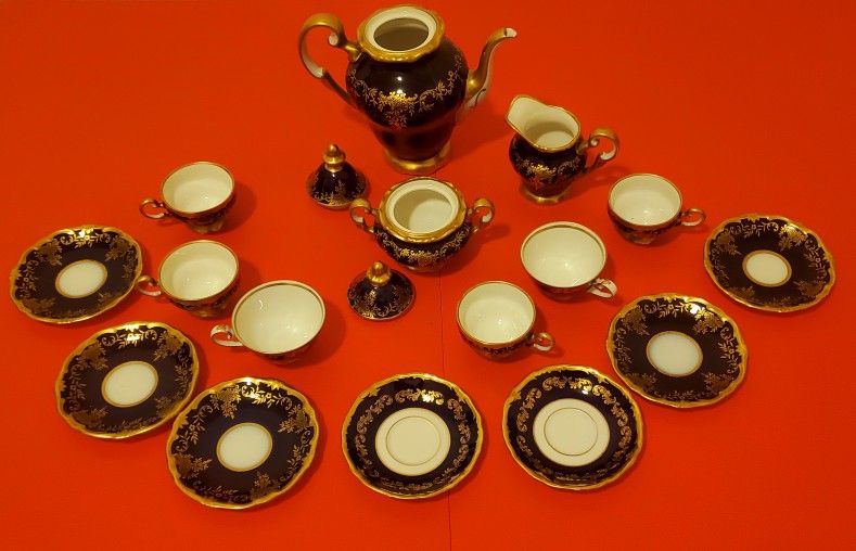 Antique Vintage Weimar 20003 Cobalt Coffee or Tea Set