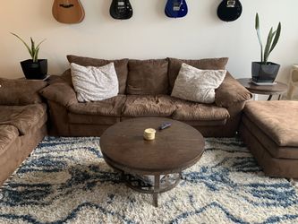 Solid wood and metal Living room and 2 end table matching set fcfs