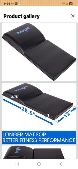 Yes4All Black Ab Mat Tailbone For Sit Up 15" Foldable Double Thick Situps Pad