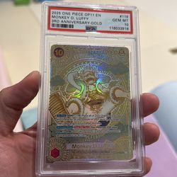 One Piece Monkey D Luffy OP11 SP Gold PSA 10 Custom Proxy Slab