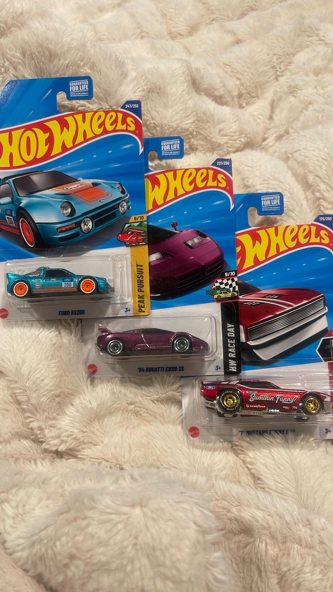 HOT WHEELS SUPER TREASURE HUNT Lot Of 3 Ford RS200,Bugatti, Funny Car
