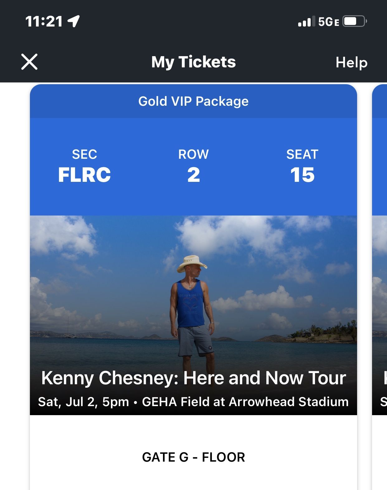 VIP Tickets Kenny Chesney