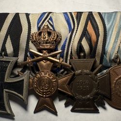 German 4 Medal Bar WWI Iron Cross Merit Cross Hindenburg Cross Long Service