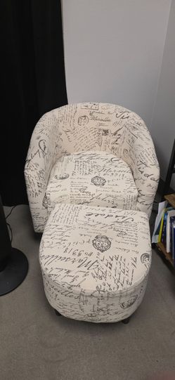 Chair and matching ottoman