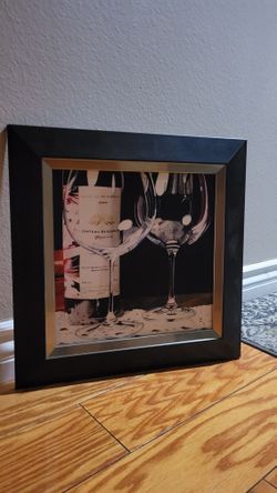 Wall Framed Art Decor Wine Glass Picture 