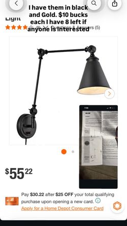 Black Adjustable Arm Wall Sconce Light