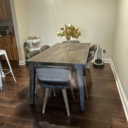 Mid Century Dinning Set 6 Chairs 