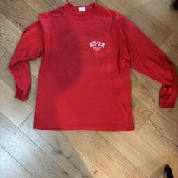 1991 CHRISTMAS NAUGHTY/NICE FRATERNITY “KE EK” LOUISIANA TECH XL RED LONG SLEEVE T-SHIRT