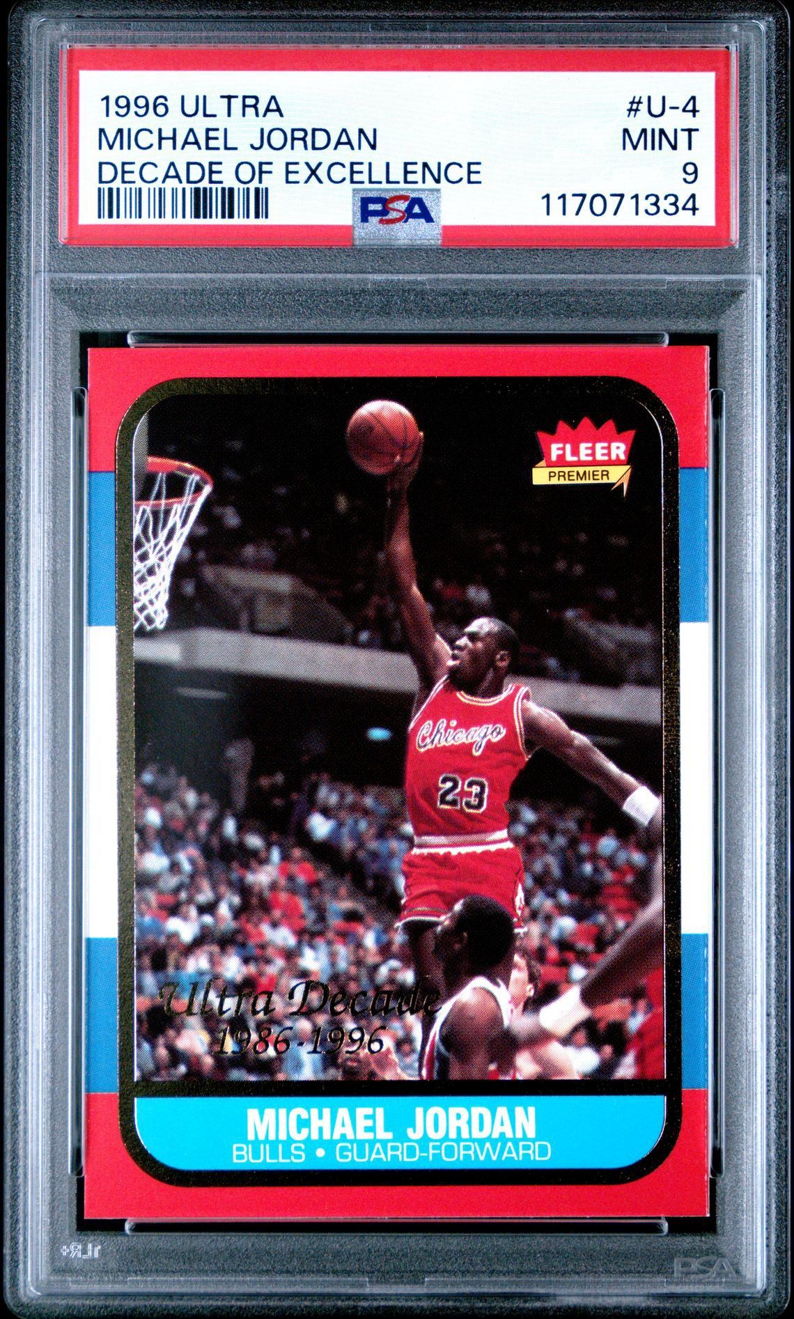 1996 Ultra Michael Jordan Decade of Excellence #U-4 PSA 9