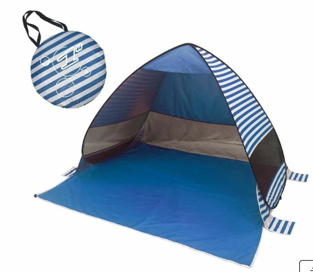 Portable Automatic Pop Up Camping Tent, Blue Stripe $14 FIRM