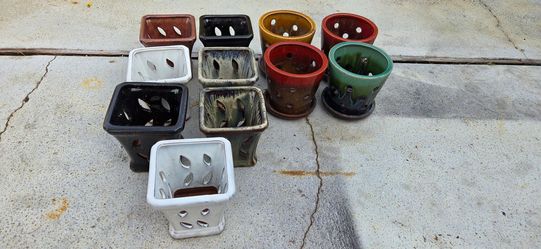 Orchid pots, ceramic.