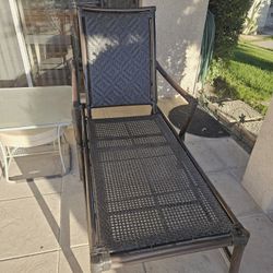 Metal And Wicker Lounge Chair