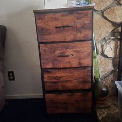 4-Drawer Dresser with Rustic Wood Print