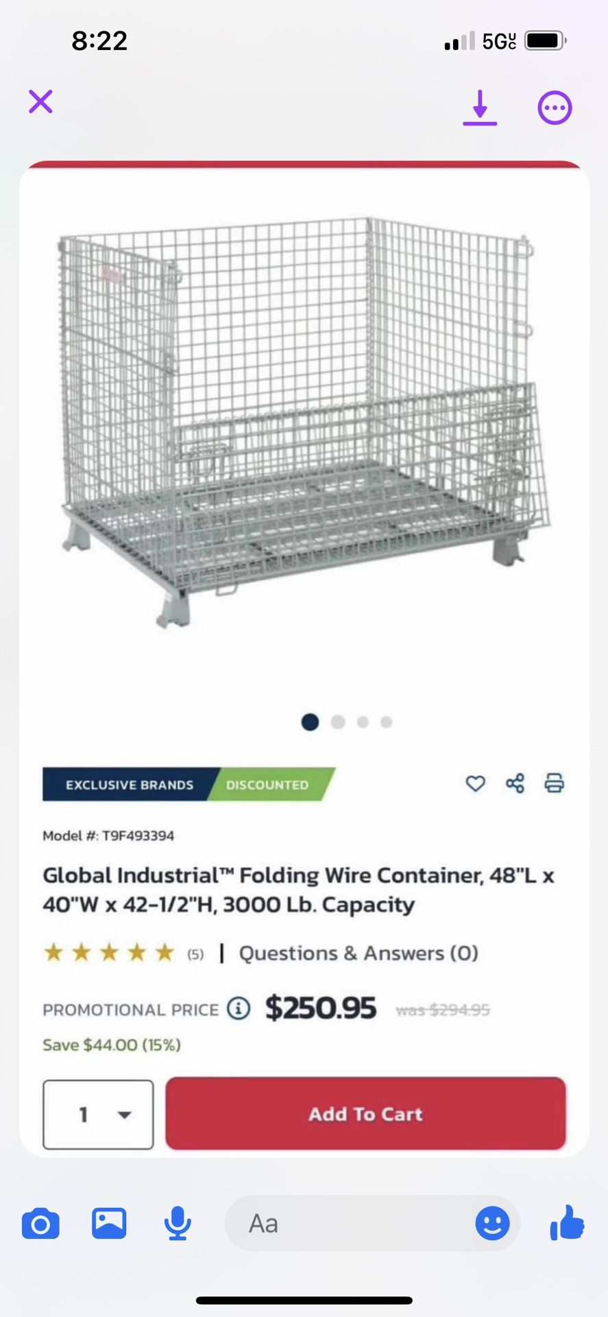 Wire Container Collapsible 