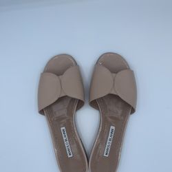 Luxury Designer Nude Flat Sandals - Perfect Summer Slides - Size 38