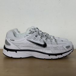 Nike P-6000 White Metallic Silver Black Sneakers CD6404-107 Men’s Size 9