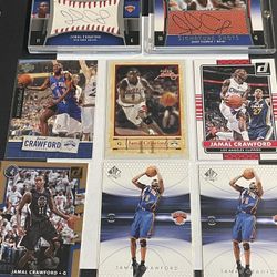 Jamal Crawford 8 Card Bundle, 2 Rare Cards (Signature Shots Signed In A Basketball & Sweet Spot Signatures On A Baseball)
