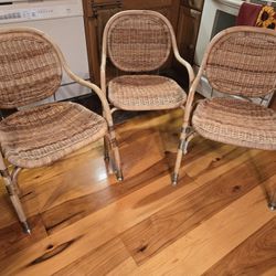 RATTAN Chairs-3 Pc-by Desinger MATS THESELIUS