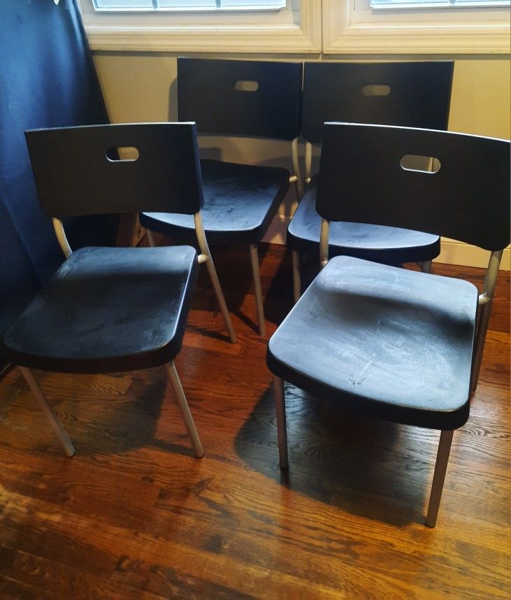Stackable heavy duty chairs (set 4) $60