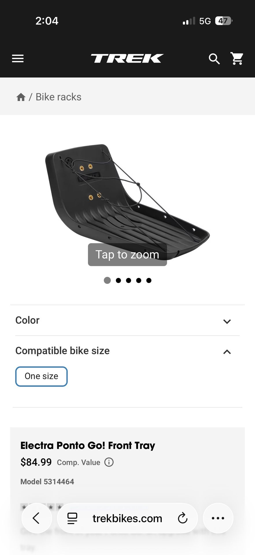 Electra Ponto Go! Front Tray