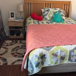 Queen Size Bed And Night Table 