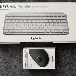 Logitech MX Keys Mini for Mac + Pebble i345 Bluetooth Mouse – Great Condition